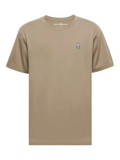 Psycho Bunny Crew-neck "antique Taupe" T-shirt In Burgundy