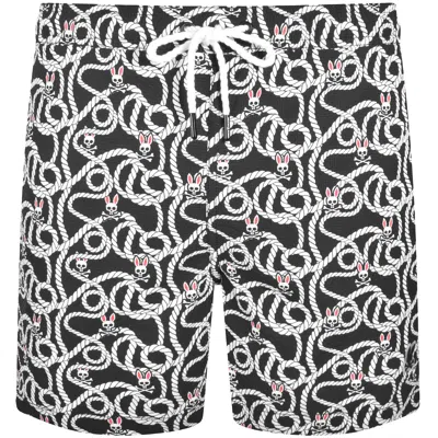 Psycho Bunny Cyrus Print Swim Shorts Black