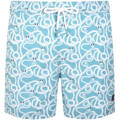 Psycho Bunny Cyrus Print Swim Shorts Blue