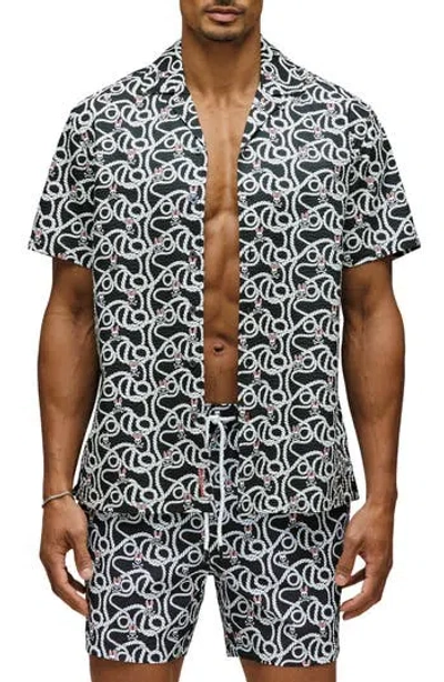 Psycho Bunny Cyrus Seersucker Button Front Shirt In Multi