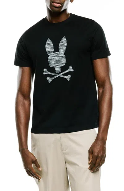 Psycho Bunny Darcy Embroidered Cotton T-shirt In Black