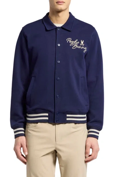 Psycho Bunny Desert Coach Bomber Jacket In Evening Blue