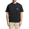 Psycho Bunny Desert Relaxed Fit Embroidered Heavyweight Pocket T-shirt In Black