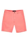 Psycho Bunny Diego Twill Flat Front Shorts In Pink