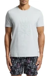 Psycho Bunny Dillon Dimensional Bunny Appliqué T-shirt In Micro Chip