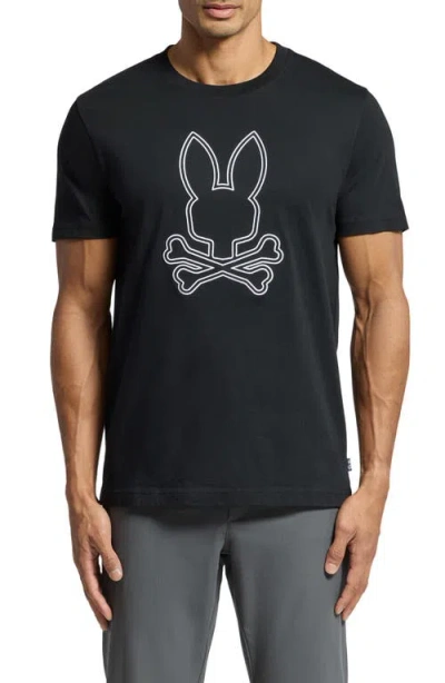 Psycho Bunny Durango Embroidered Bunny T-shirt In Black