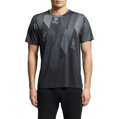 Psycho Bunny Fletcher Print Performance T-shirt In Black