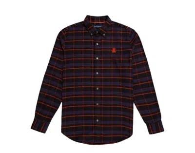 Psycho Bunny Forreston Brushed Long Sleeve Men's Shirt Plaid B6c553z1sh-blk In Blue