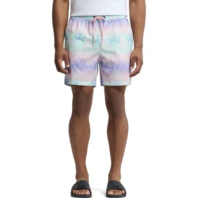 PSYCHO BUNNY PSYCHO BUNNY FORSTER BUNNY PRINT SWIM TRUNKS