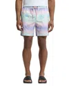 Psycho Bunny Forster Bunny Printed 5.75 Swim Trunks In Lavender Gray