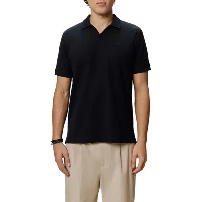 Psycho Bunny Geoffrey Johnny Collar Polo In Black