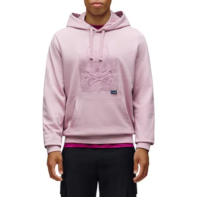 Psycho Bunny Grant Embroidery Texture Hoodie In Purple