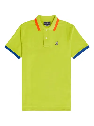 Psycho Bunny Hayfield Contrast-collar Polo Shirt In Green