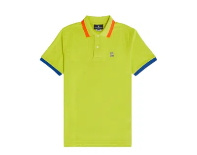 Psycho Bunny Hayfield Polo Limelight/orange/blue Men's Shirt B6k896n1pc-llt In Yellow