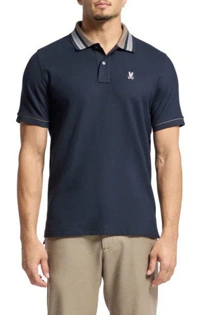 Psycho Bunny Henson Pima Cotton Pique Polo Shirt In Navy