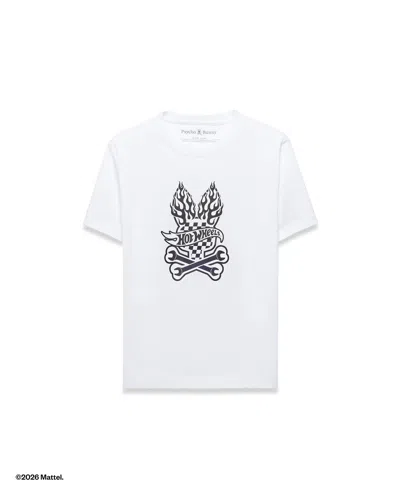 Psycho Bunny Hot Wheels Kid's Graphic Tee In White