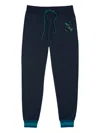 Psycho Bunny Howgate Camouflage-embroidered Track Pants In Blue