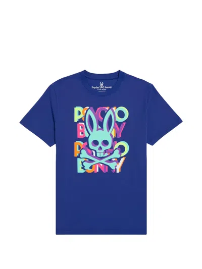 Psycho Bunny Hudson Graphic-print T-shirt In Blue