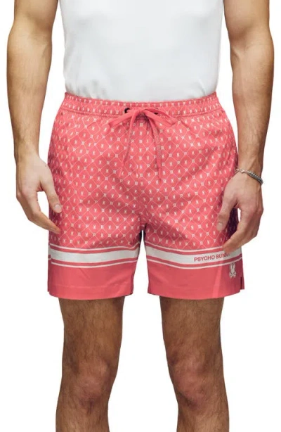 Psycho Bunny Hunter Bunny Print Swim Trunks
