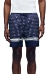 Psycho Bunny Hunter Bunny Print Swim Trunks In Blue