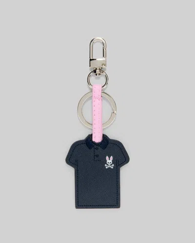 Psycho Bunny Iconic Polo Keychain In 400 Navy