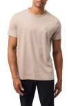 Psycho Bunny James Embroidered Logo T-shirt In Heather Tan