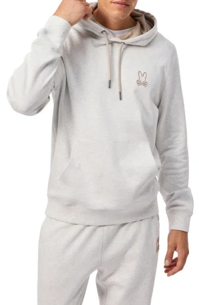 Psycho Bunny James Logo Hoodie In Ecru Heather