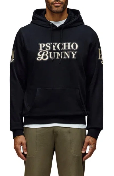 Psycho Bunny Janvi Embroidered Hoodie In Black