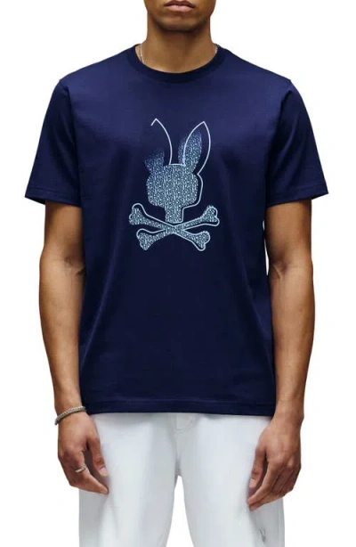 Psycho Bunny Jasper Pima Cotton Graphic T-shirt In Blue