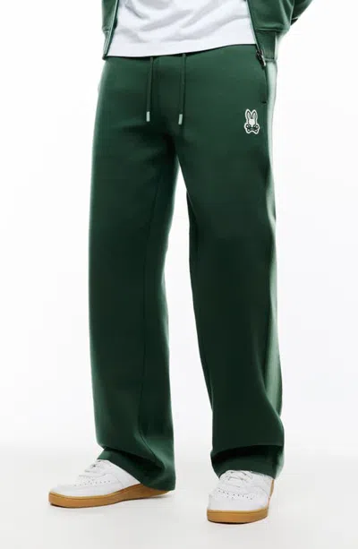 Psycho Bunny Jaydon Wide Leg Track Pants In Pine Needle