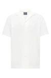 Psycho Bunny Jayme Rib Knit Camp Shirt In White