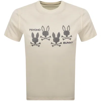 Psycho Bunny Jovan Graphic T Shirt Cream In Brown