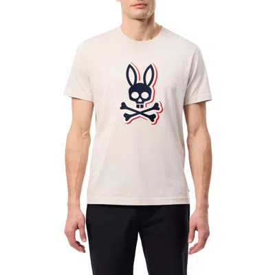 Psycho Bunny Kayden Pima Cotton Graphic T-shirt In Natural Linen