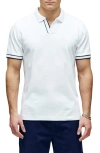 Psycho Bunny Kendall Johnny Collar Cotton Polo In White