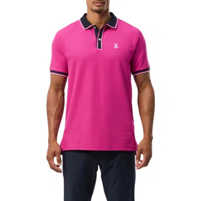 Psycho Bunny Kent Piqué Knit Polo In Fuschia Red
