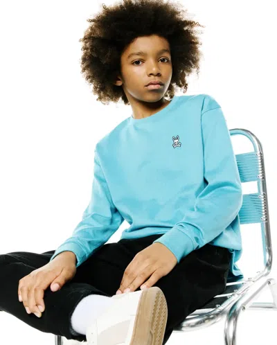 Psycho Bunny Kid's Norman Longsleeve Oversized Tee In Blue