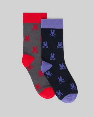 Psycho Bunny Kids 2 Pack Dress Sock In Multi