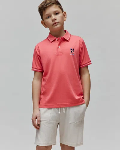 Psycho Bunny Kids Ara Performance Pique Polo In Pink