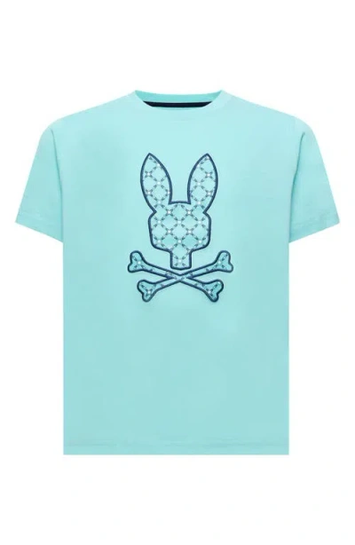 Psycho Bunny Kids' Aram Embroidered Bunny Graphic T-shirt In Green