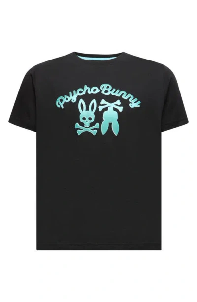 Psycho Bunny Kids' Aram Graphic T-shirt In Black