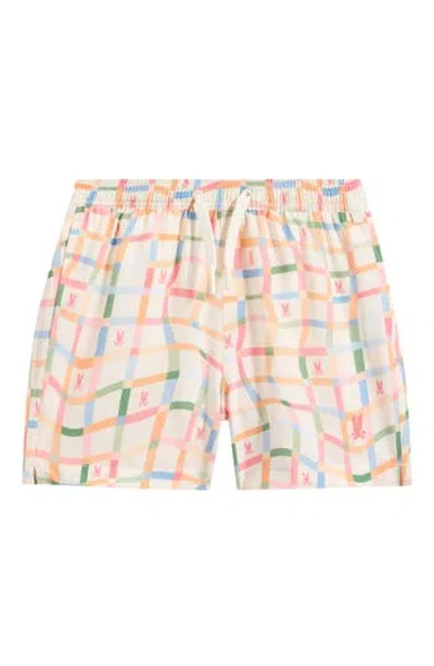 Psycho Bunny Kids' Atlas Bunny Print Swim Trunks In Multi