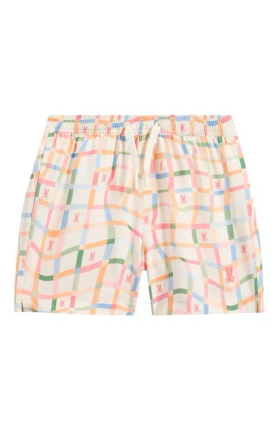 Psycho Bunny Kids' Atlas Bunny Print Swim Trunks In Multi