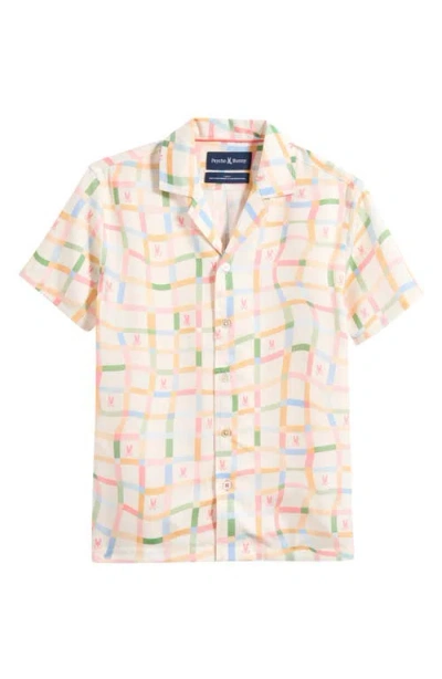 Psycho Bunny Kids' Atlas Windowpane Check Button-up Shirt In Multi