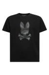 Psycho Bunny Kids' Baxter Textured Graphic T-shirt In Black