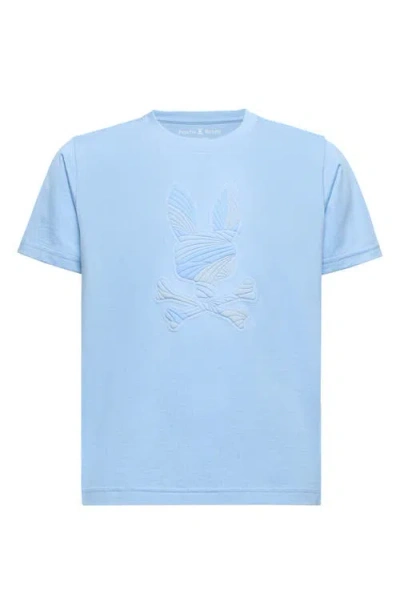 Psycho Bunny Kids' Baxter Textured Graphic T-shirt In Serenity