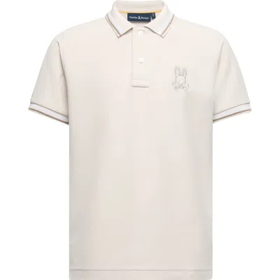 Psycho Bunny Kids' Baxter Tipped Pima Cotton Piqué Polo In Neutral