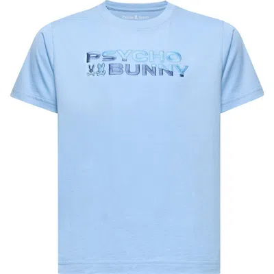 Psycho Bunny Kids' Berni Embroidered Cotton Graphic T-shirt In Serenity