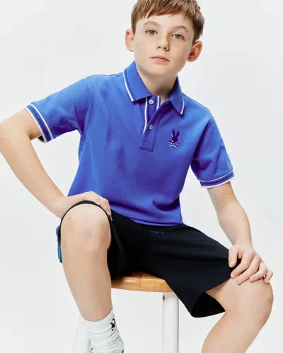 Psycho Bunny Kids Brad Pique Polo In White