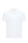 Psycho Bunny Kids' Bryan Pima Cotton Blend Camp Shirt In White