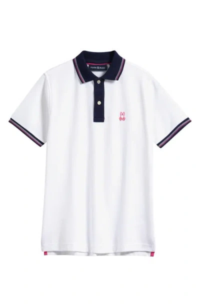 Psycho Bunny Kids' Carlos Piqué Polo In White